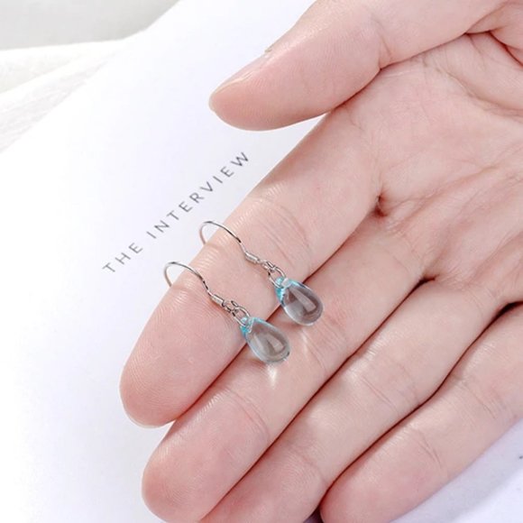 *925 Sterling Silver Crystal Waterdrop Earrings a - Picture 5 of 5